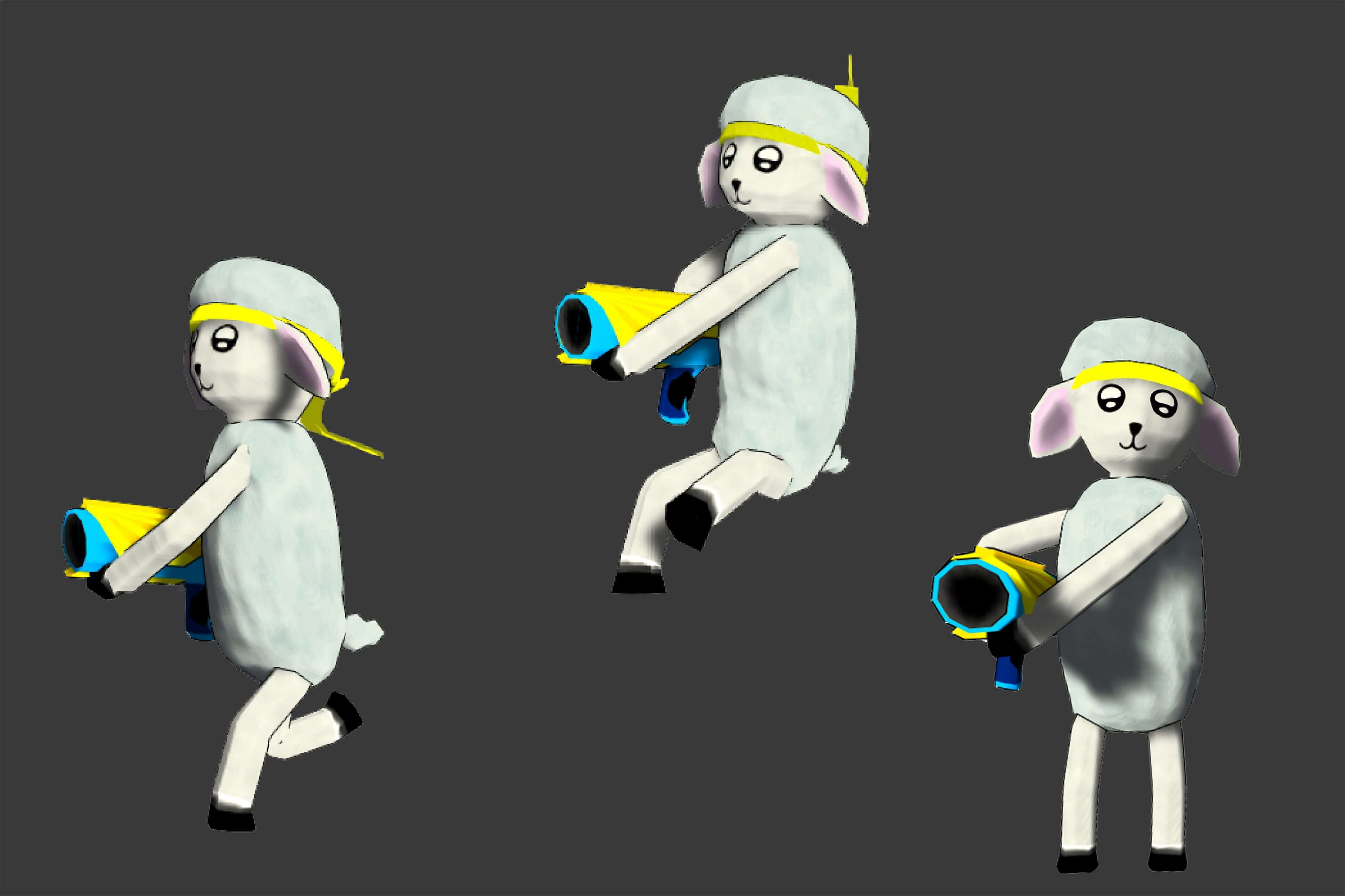 Textured 3D model of game character.